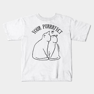 Your purrfect  cats in love Kids T-Shirt